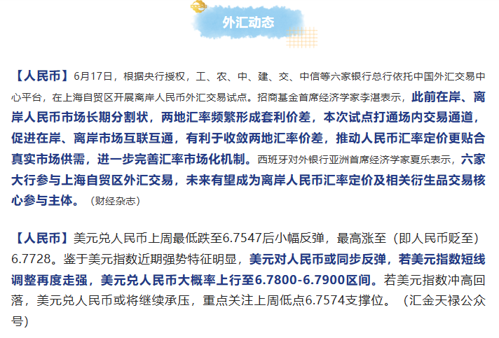 外贸动态6.23|人民币市场化再进一步；美关税壁垒或重布局；欧拟对我混动汽车征税；海运价八连涨；欧对俄制裁再延期；大陆PC出货量回调